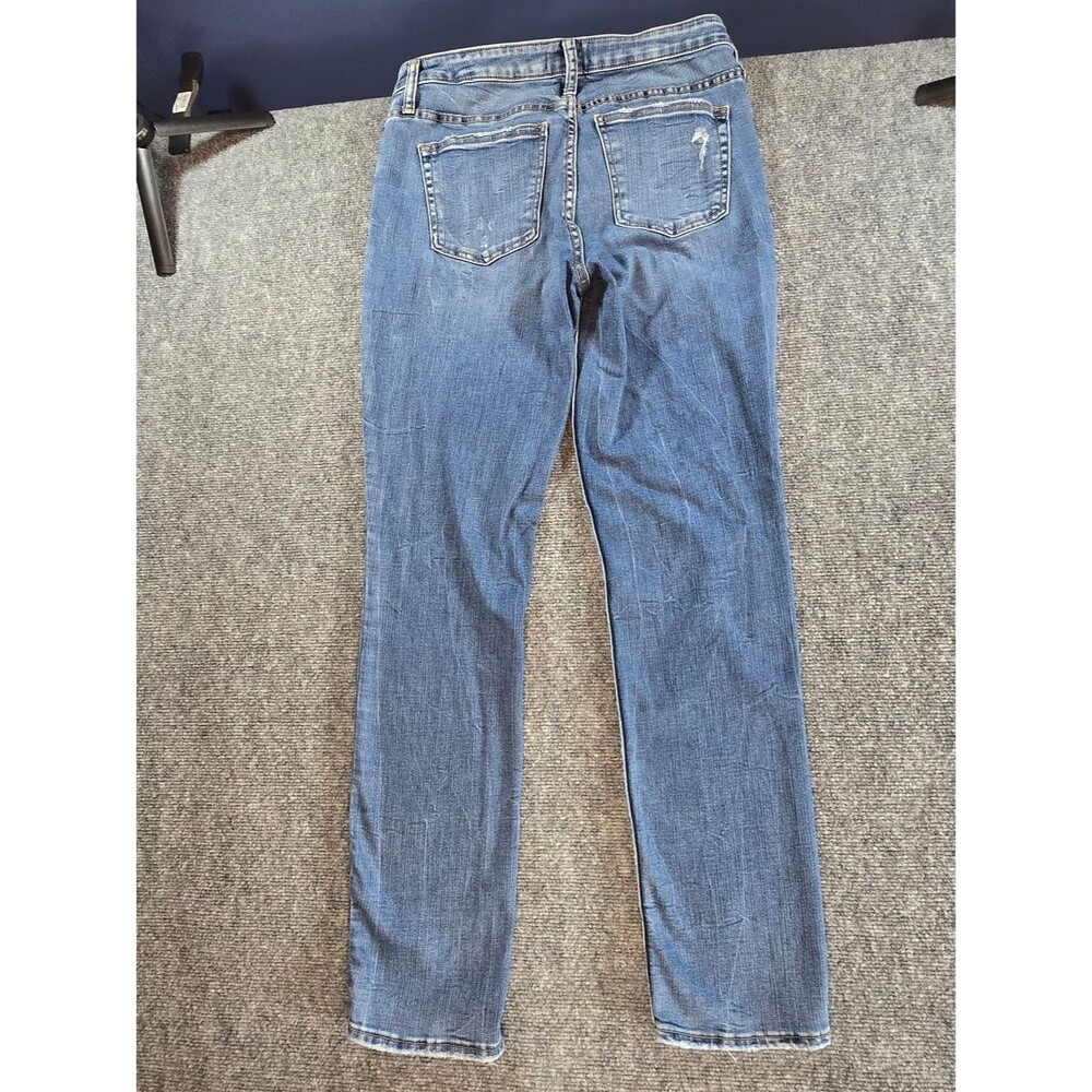 Silver Jeans Womens 27 Slim Straight Jeans Medium Wash Distressed Stretch Denim - Picture 6 of 6